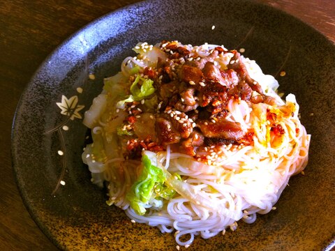 ♦食べるラー油で♦お手軽さっぱり混ぜそうめん